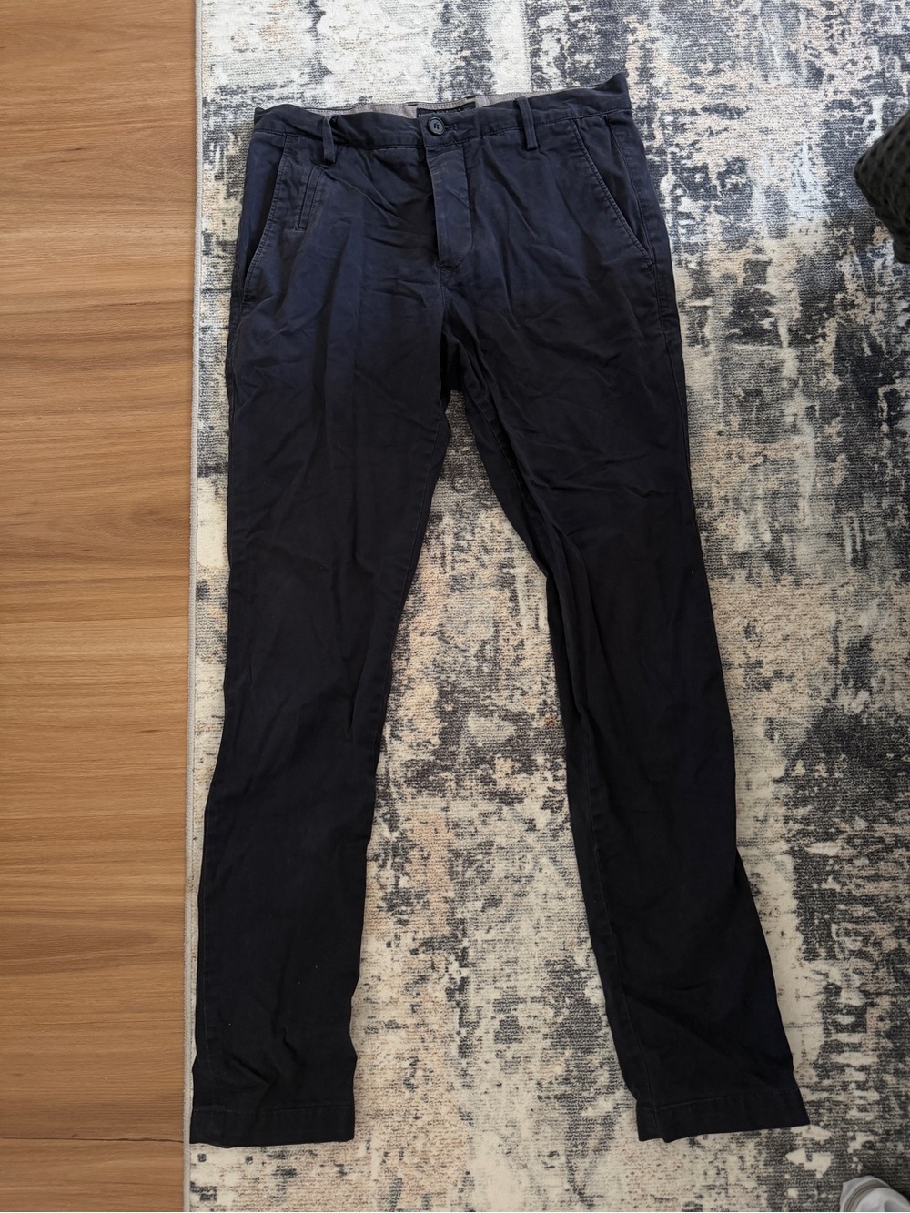 ALL SAINTS Men Classic Slim Straight Black Chinos